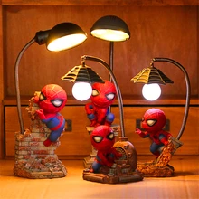 Современный светодиодный ночник Мстители Alliance 4 фигурки человек паук лампа смола детская спальня светодиодный ночник для мальчика подарок на день рождения
