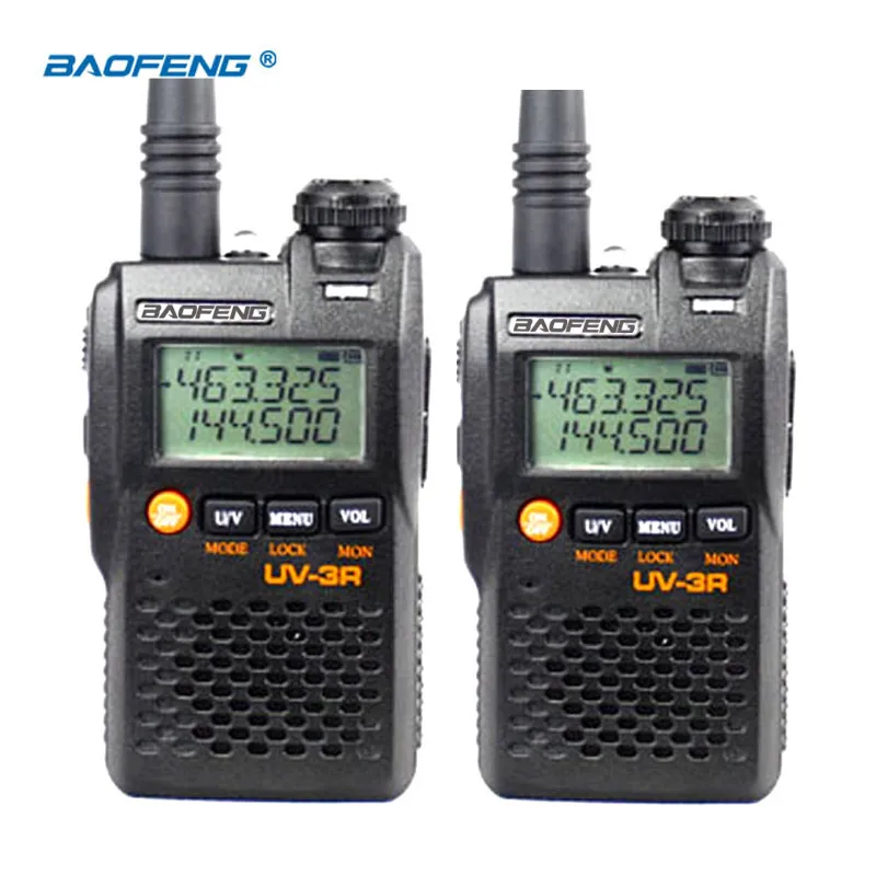 2 шт BaoFeng UV-3R обновленная версия дальний беспроводной портативный WalkieTalkie двойной дисплей профессиональный двухдиапазонный ЖК-дисплей