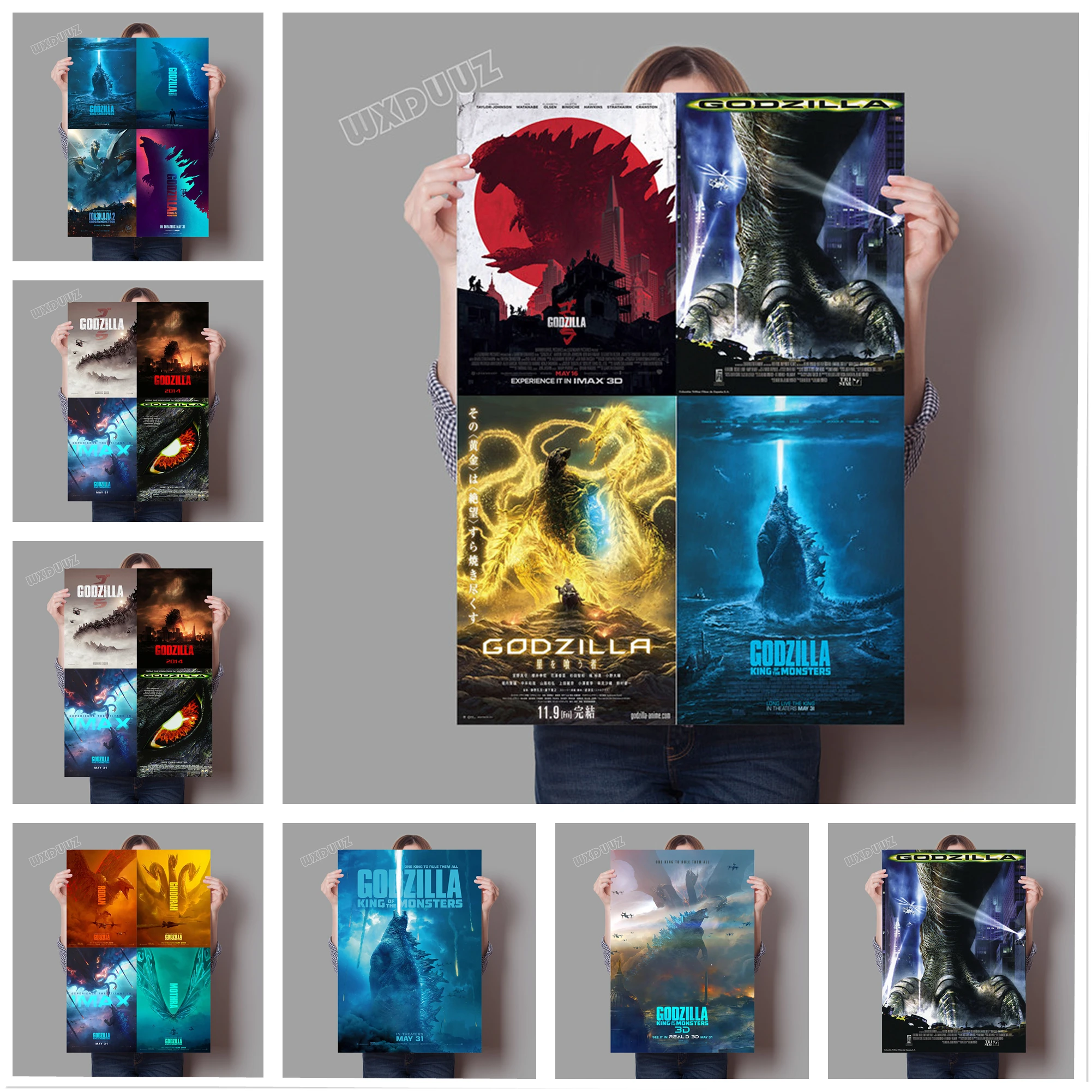 

2019 Reying Movie Godzilla: King of the Monsters Children's room living Home Decor Art Decor posters canvas painting K257