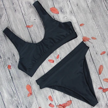 

Badpak Summer Solid Bathing Suit Biquini Beachwear Sexy Bandage Bikinis Push Up Swimwear Women Swimsuit Brazilian Bikini Set