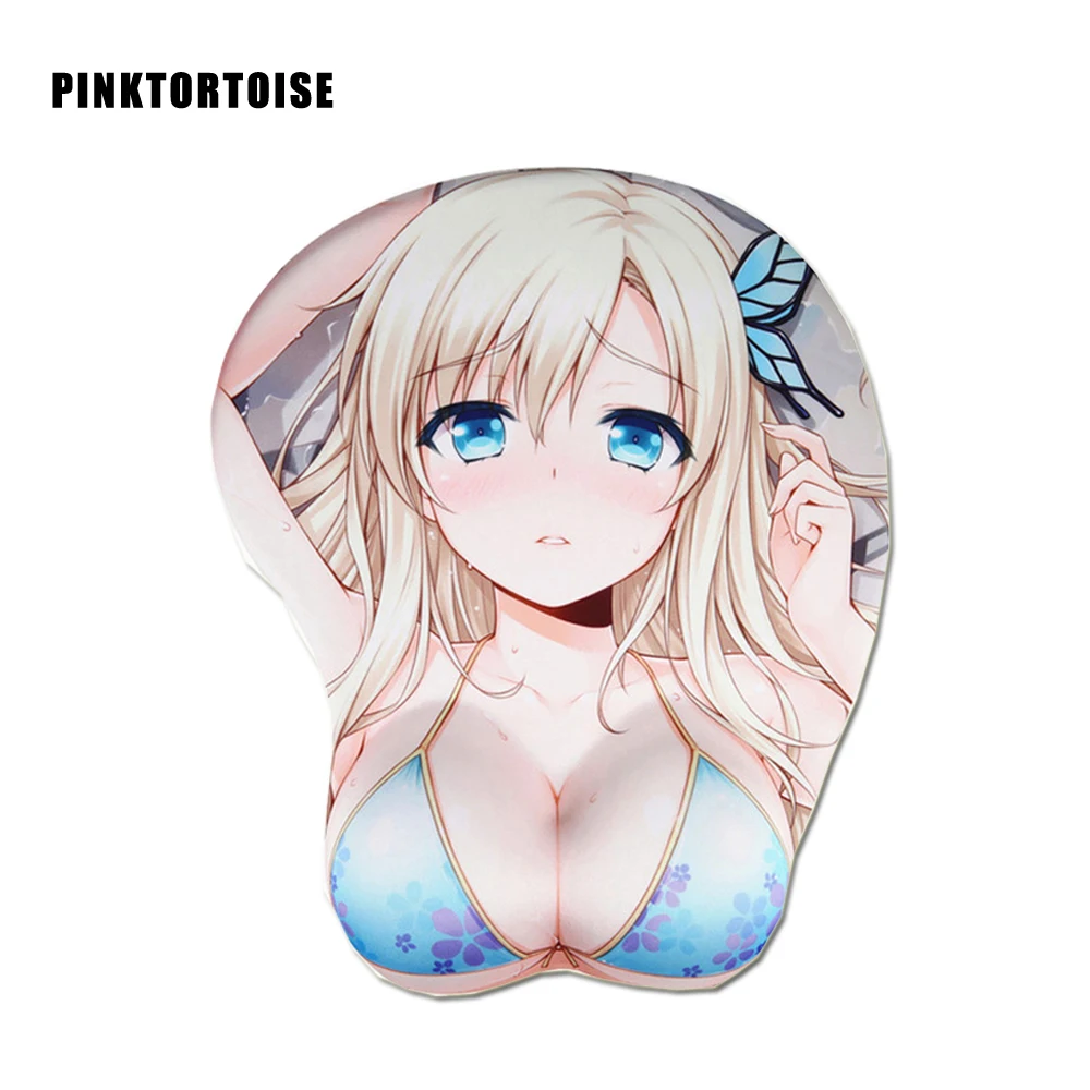 

PINKTORTOISE Anime Lucy Heartfilia 3D Chest Silicone Wrist Rest Mouse Pad notebook PC playmat
