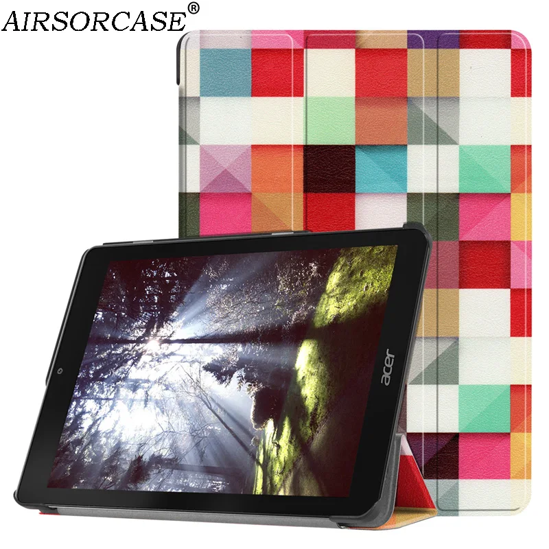 Painted pattern Suede Leather Cases for Acer Chromebook Tab 10 9.7'' 2018 Tablet Case Kickstand PC Back Cover Protective Shell