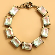 Прямоугольник кристалл AB камень винтажный браслет