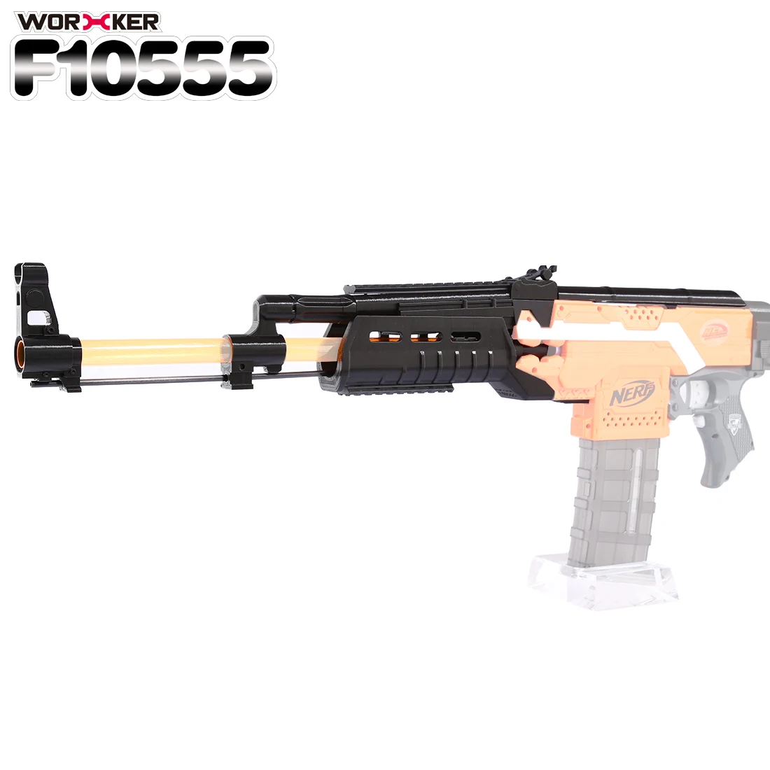 

WORKER f10555 3D Printing NO.105 Series Long Type Modified Kit for Nerf Stryfe(Type D) - Black