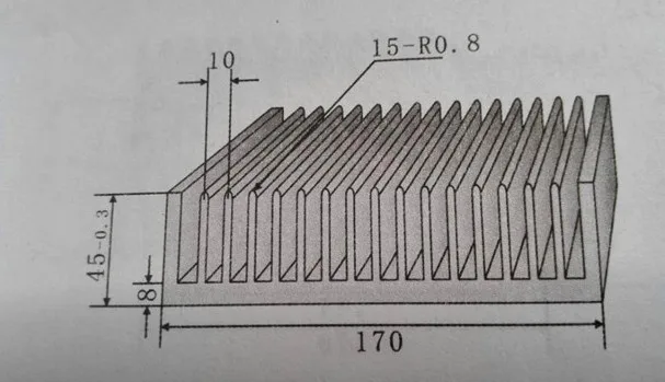 

Free Ship High power radiator 170*45*100mm Heatsink width 170mm,high 45mm,length 100mm any custom processing aluminum heat sink