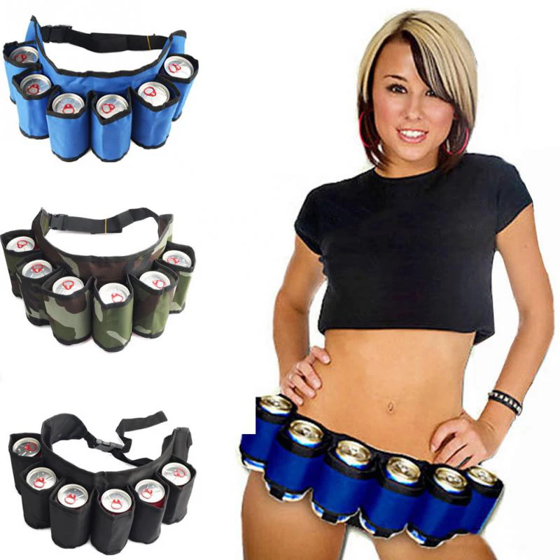 

Outdoor Climbing Camping 6 Pack Holster Portable Bottle Waist Beer Belt tactical Bag Handy Wine Bottles Beverage Can Holder