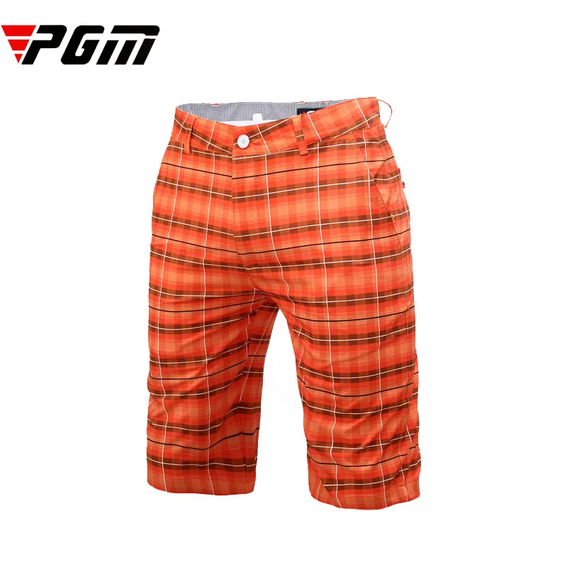 Brand quality Men's Shorts Plaid Polyester elastic Golf Shorts LOGO Men