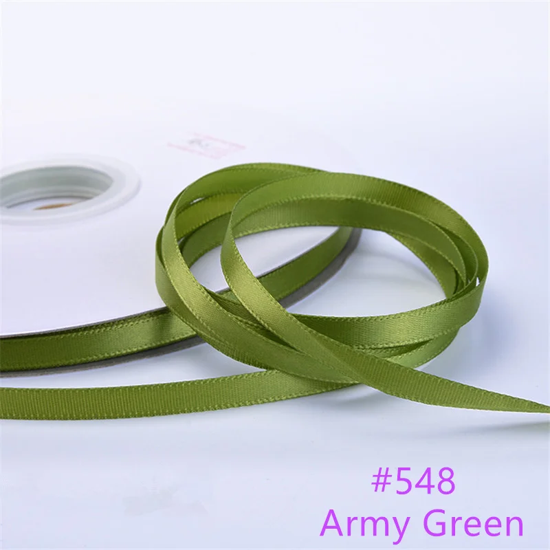 Новинка, ширина 6 мм, Длина 91 метр, лента высокой плотности, ручная работа, сделай сам, бант, украшение с лентой, пояс с цветами, подарочная упаковка для выпечки - Цвет: Army Green