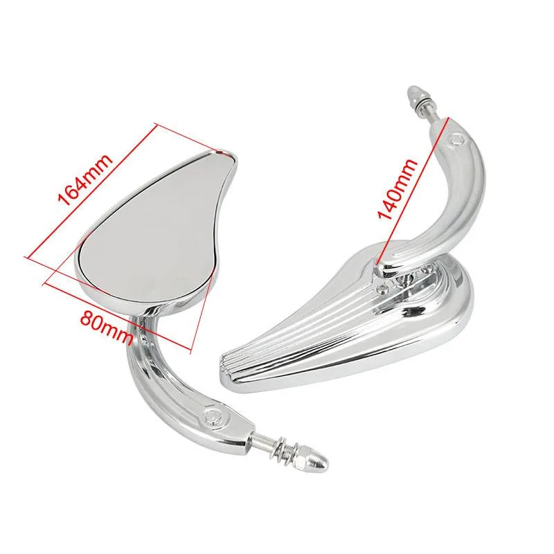 New 1 Pair Universal Chrome Skull CNC Motorcycle Rear View Side Mirrors For 1984 2014 Harley