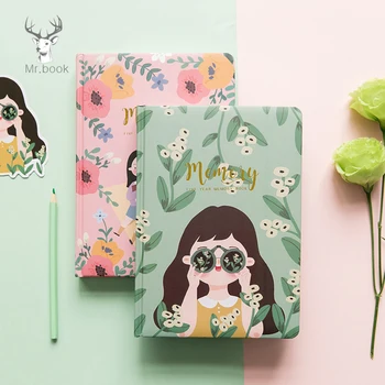 

Kawaii Hand Painted Flower Illustration Schedule Yearly Diary Weekly Monthly Daily Planner Organizer Paper Notebook A5 Agendas