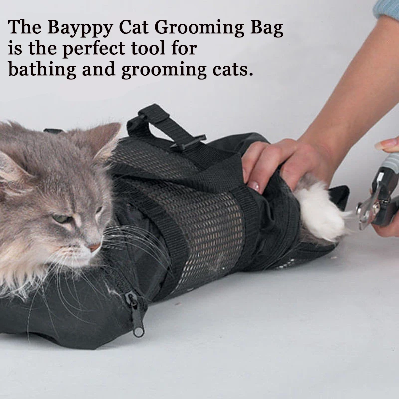Heavy Duty Mesh Cat Grooming Bathing Restraint Bag No Scratching for Claw Nail Trimming Injecting Examing - 2 Sizes & Vet Tool Heavy Duty Mesh Cat Grooming Bathing Restraint Bag No Scratching for Claw Nail Trimming Injecting Examing - 2 Sizes & Vet Tool