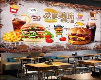 

beibehang 3d wallpaper wall burger fast food restaurant wallpaper home decor wall papers home decor wallpaper for walls in rolls