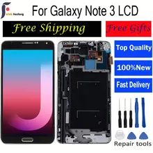 For SAMSUNG Galaxy Note 3 N9005 LCD Display Touch Screen Digitizer for Galaxy note 3 lcd Frame Home Button 5.7 display N9005 newtop toughened glass screen protector for samsung galaxy note 3 n9000 n9005 transparent