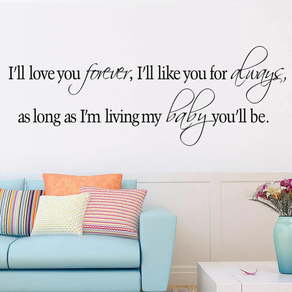 Love You Forever Like You Always As Long As I M Living My Baby You Ll Be Vinyl Wall Sticker Quotes Sayings Nursery Decor Decal Vinyl Wall Stickers Wall Stickerwall Sticker Quotes Aliexpress