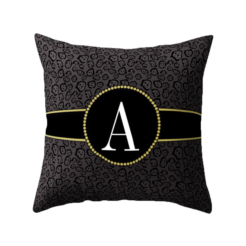 

Gajjar New Creative English Alphabet Pillow Print Cushion Flower Peach skin Pillowcase Cover Room Decoration dropshipping 404W