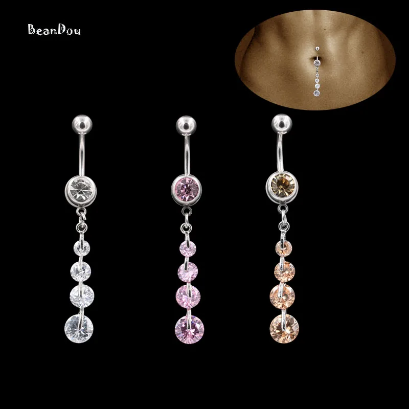 Fashion Sexy Dangle Belly Button Rings Ombligo Navel Piercing Surgical