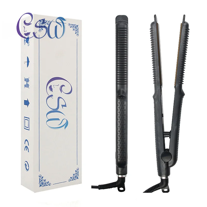 

CSW Professional Temperature Control Titanium Electronic Hair Straighteners Corrugated Crimper Waves Straightening Iron Styling
