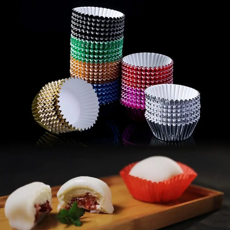 

100pcs Paper Cup Aluminium Foil Muffin Candy Dessert Baking Cups Liners Cupcakes Case Cake Tools