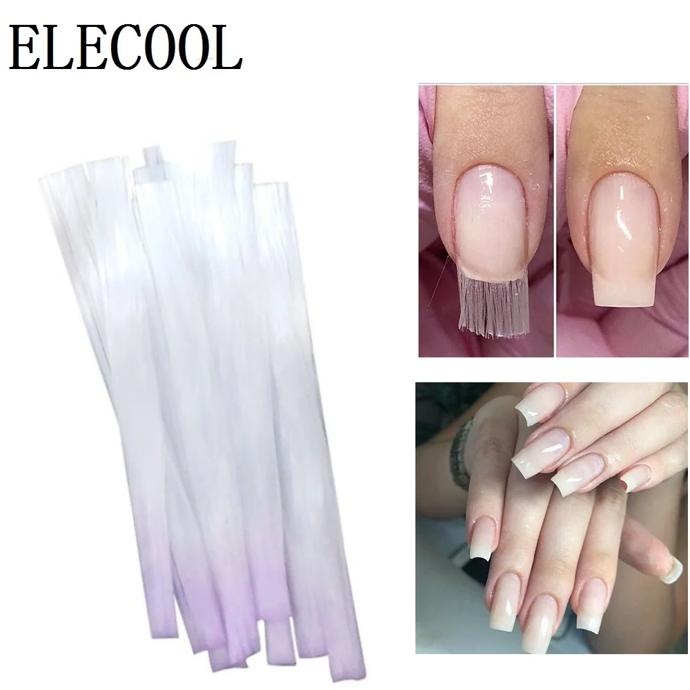 Elecool 50 шт. стекловолокно ногтей расширитель для Fibernails Акриловые Советы Расширение для ногтей шелкостроительный удлинитель инструмент TSLM1