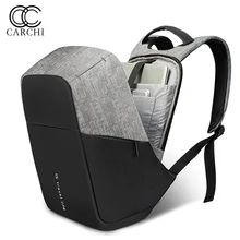 CARCHI мужской рюкзак с защитой от вора для подростка, 15 дюймов, сумка для ноутбука, USB зарядка, рюкзак, модный мужской водонепроницаемый рюкзак для путешествий, mochila