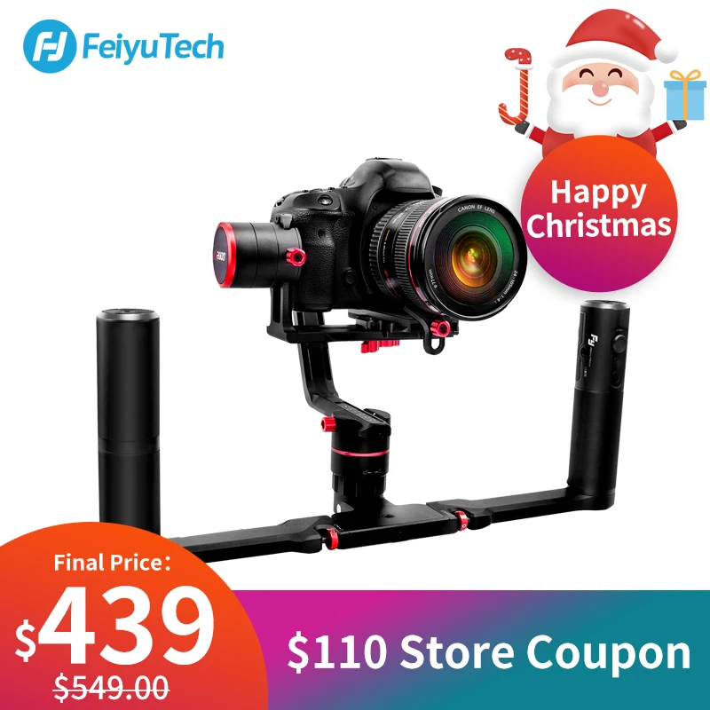 

FeiyuTech a2000 Handle Gimbal DSLR Cameras Stabilizer Dual handheld Grip Kit for Canon 5D SONY A7 Panasonic