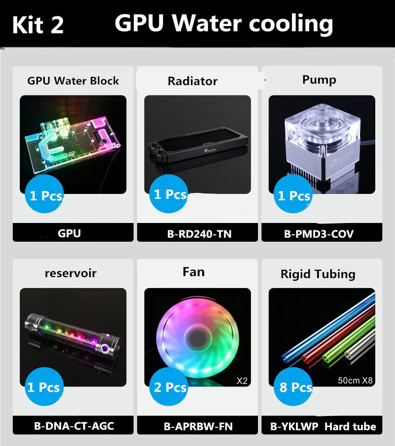 Bykski комплект водяного охлаждения cpu+ GPU жесткие трубы комплект радиатор T вируса резервуар DIY симфония RBW освещение B-HTRGB-EX