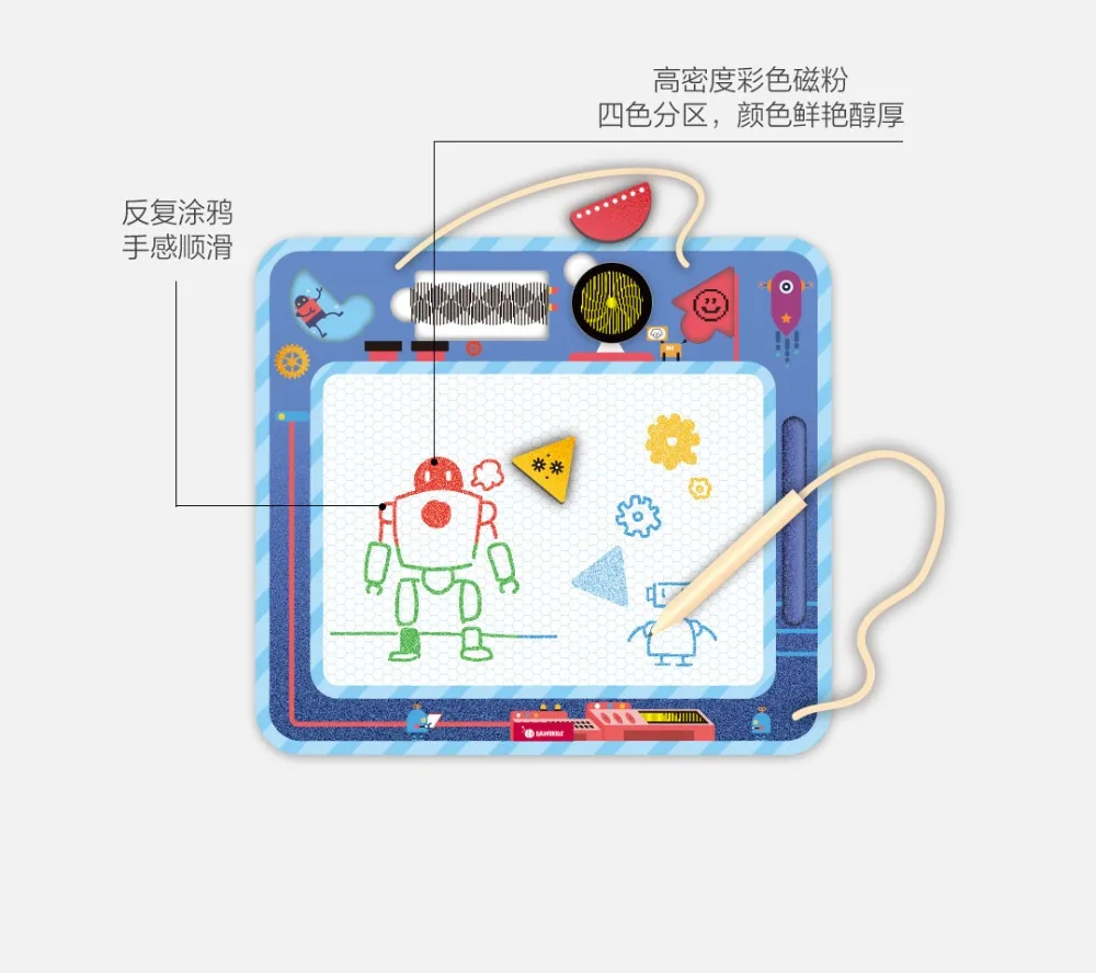 Xiaomi Bravokids, красочная магнитная доска для рисования, большая доска для рисования, граффити, стираемые игрушки для рисования