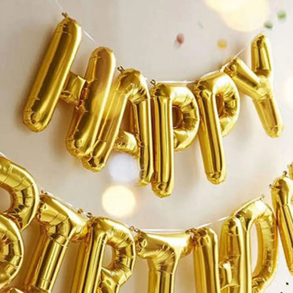 4 шт. алюминиевые воздушные шары с надписью Happy Birthday|Воздушные и аксессуары| |