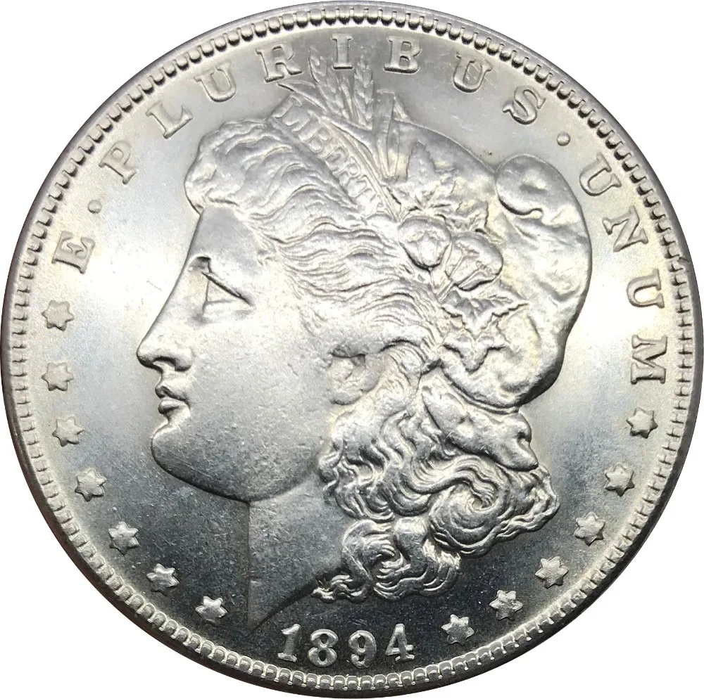 

1894 o United States of America 1 One Dollar Morgan Dollar Cupronickel Silver Plated Copy Coins