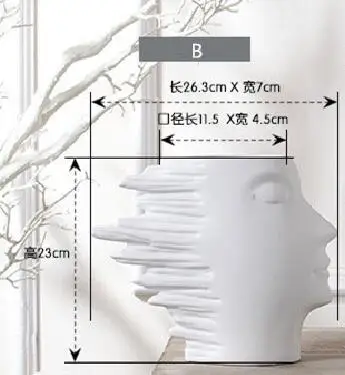 Скандинавские современные минималистичные предметы интерьера абстрактное лицо человеческая голова украшение дома подарки - Цвет: B