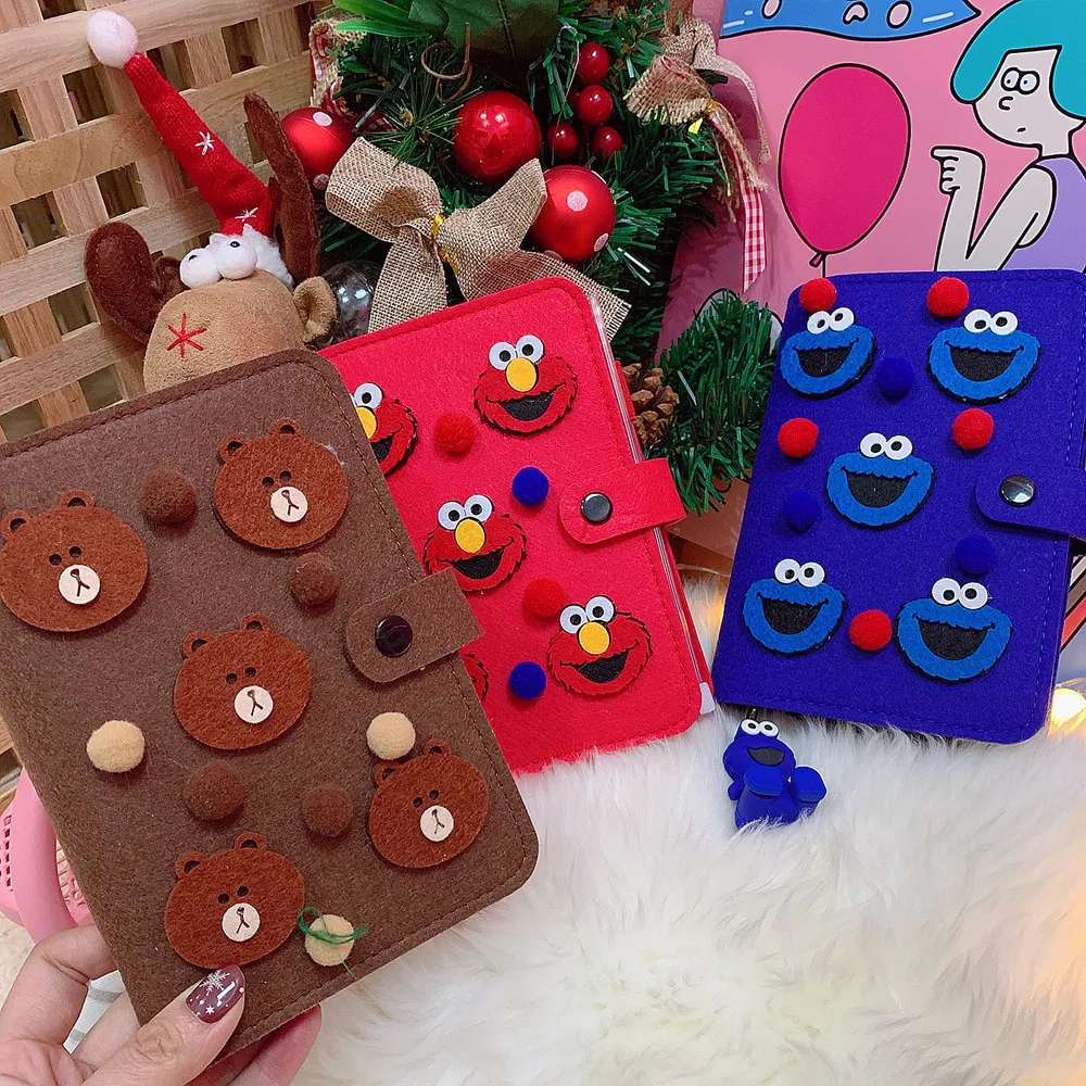 

Woolen Felt A6 Planner Loose Leaf Notebook Cartoon Diary Journal Sketchbook for Kids Christmas Gift