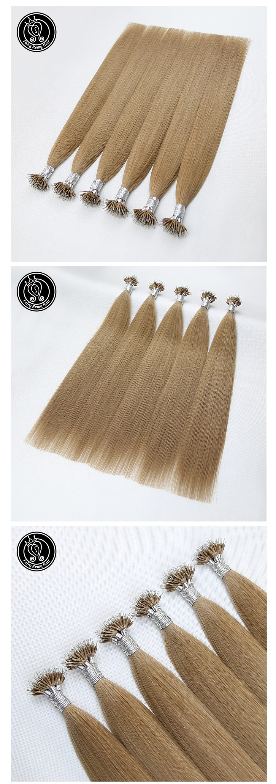 Nano Hair Extensions Keratin Micro Beads Real Remy Hair On Capsule Dark Ash Blonde#18 0.8g/s 40g 16-22 Inch Fairy Remy Hair