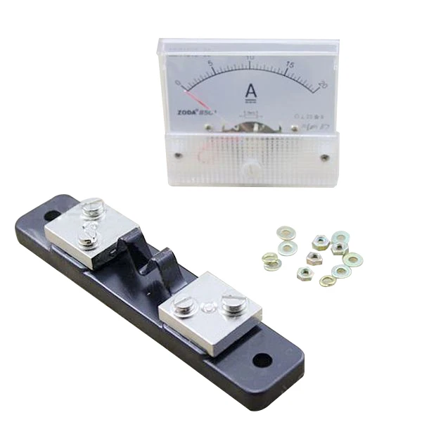 

DC 0-20A Analog Amp Meter Ammeter Current Panel + 20A 75mV Shunt Resistor
