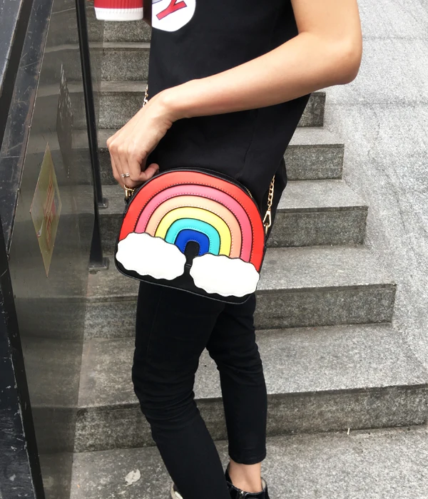 Модная забавная разноцветная дизайнерская повседневная женская сумочка на цепочке, сумка на плечо, женская сумка через плечо