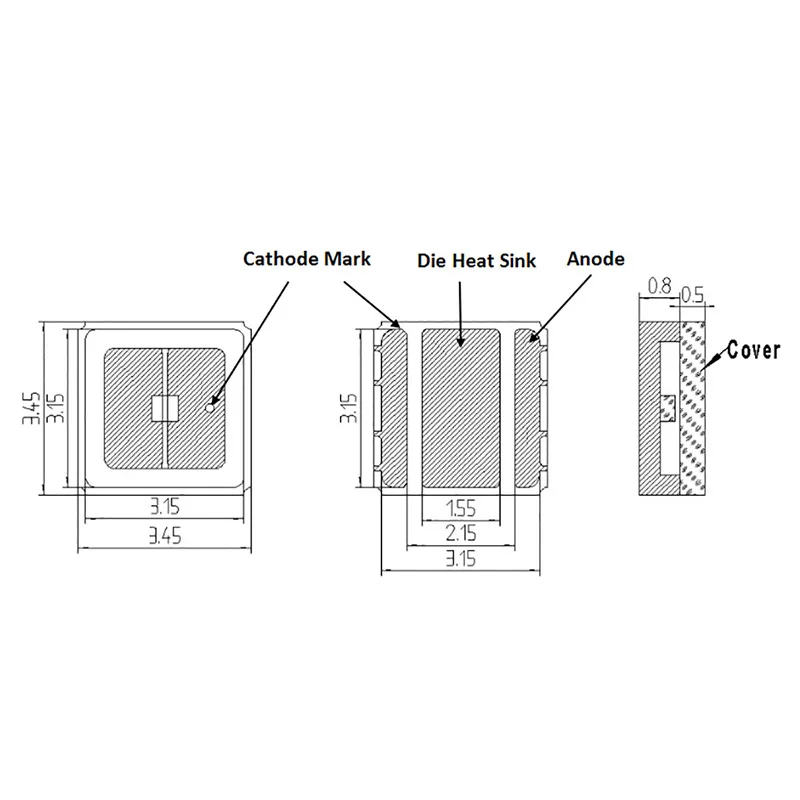 5 шт. УФ светодиодный Диод 275nm UVC SMD 3535 270nm 285nm Чип Ультрафиолетовый светильник