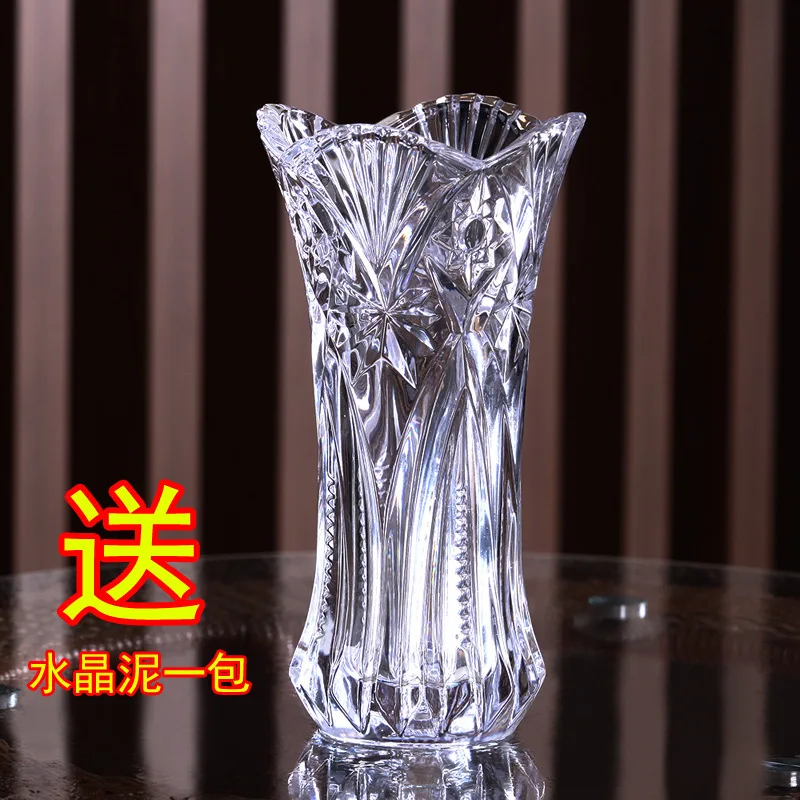 

3-year anniversary partially transparent glass vase Lucky Bamboo promotional lily crystal glass vase hydroponic