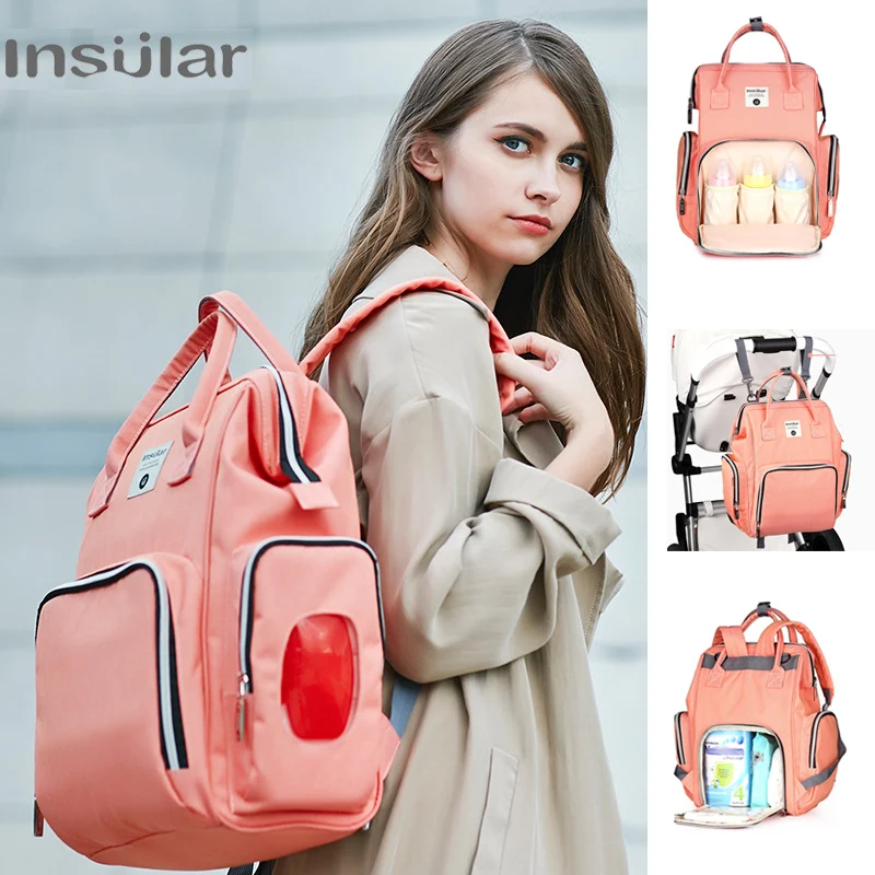 

Insular baby diaper Bag Backpack for mummy Large Capacity Travel nappy Bag Maternity Nursing Bag baby care Backpack baby care