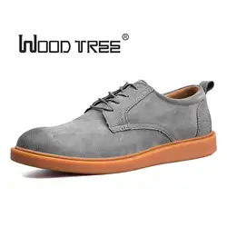Woodtree 2018 Лидер продаж Мода Для мужчин замшевые Повседневная кожаная обувь Для мужчин весна-осень прилив бренд дизайнер Повседневное