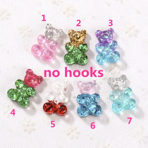 20*30mm 10pcs gummy bear flatback Resin Cabochons Scrapbook Craft Embellishments  Headwear accessories no hooks