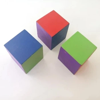 

Free shipping 35*35*35mm 3pcs wooden cube colorful wooden game pieces board game accessories