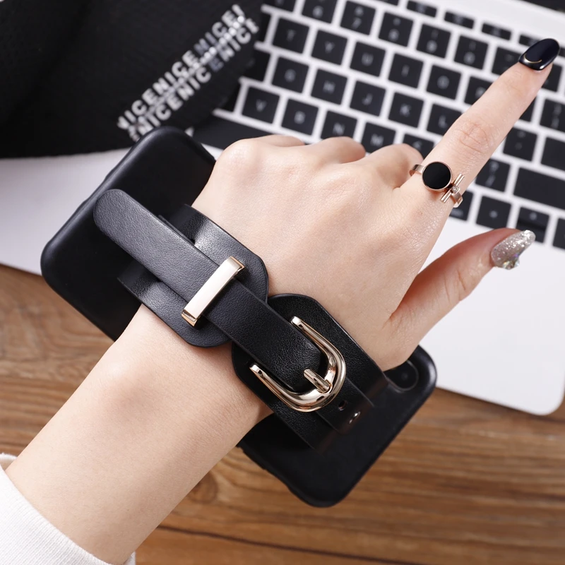 Leather Case For iphone 7 Case Wrist Strap Cover For iphone XS Max XR X