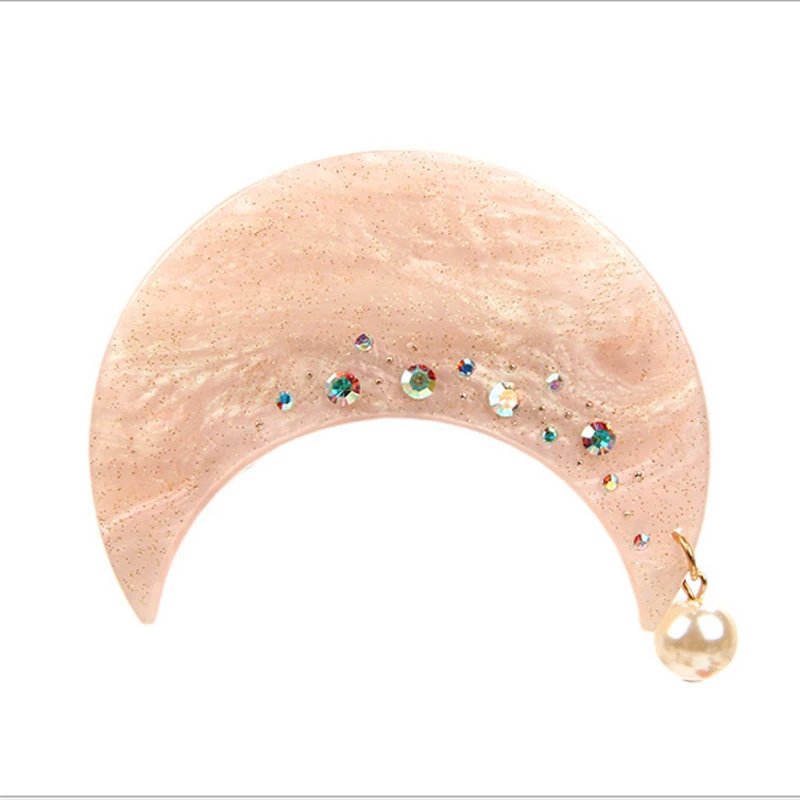 Высококачественные заколки для волос Moon French со стразами и крабом bijoux femme