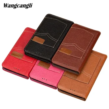 

Brand phone case for xiaomi 8 Genuine Leather phone case all handmade custom flip cowboy Card position phone case