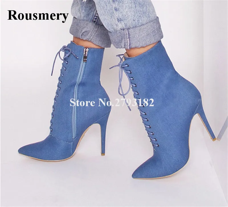 jean heels boots