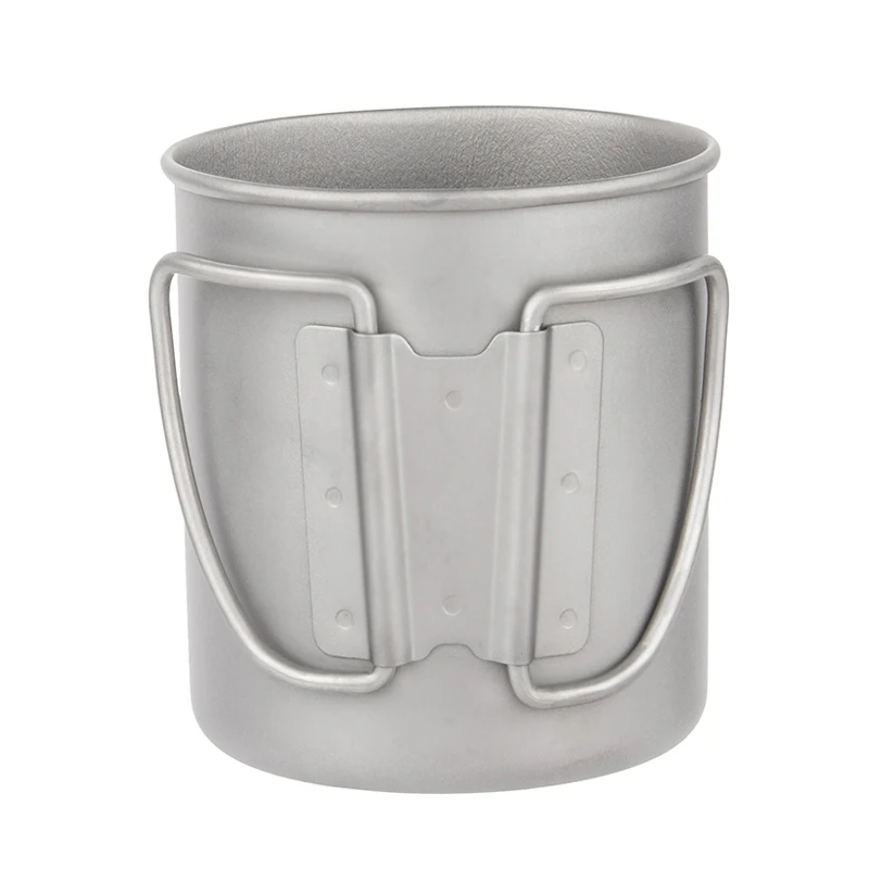 Tiartisan 400 ml التيتانيوم كوب في الهواء الطلق التخييم Drinkware خفيفة السفر طوي مقبض أكواب القهوة