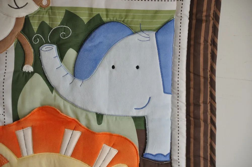  8 Pc Crib Infant Room Kids Baby Bedroom Set Nursery Bedding Brown orange Lion Cot bedding set for n - 32819462342