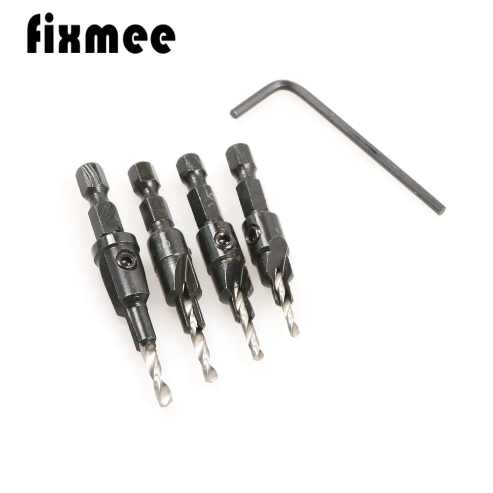 4PCS-6-8-10-12-1-4-Hex-Quick-Change-Shank-Countersink-Tapered-Drill-Bits-Cone