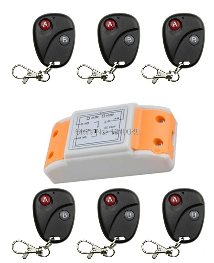 

New AC220V 1CH RF Wireless Remote Control Switch System Transmitter with Two-button Receiver Smart Home Switch