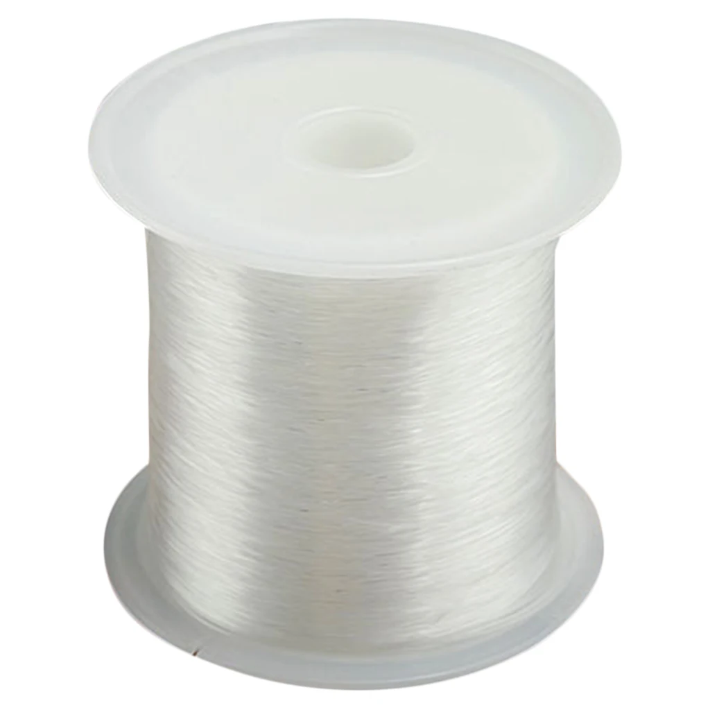 Phenovo 70M 1 Roll White Elastic Stretch Crystal Clear Beading Thread for Stringing Beads Stones Charms Pendants 0.25mm