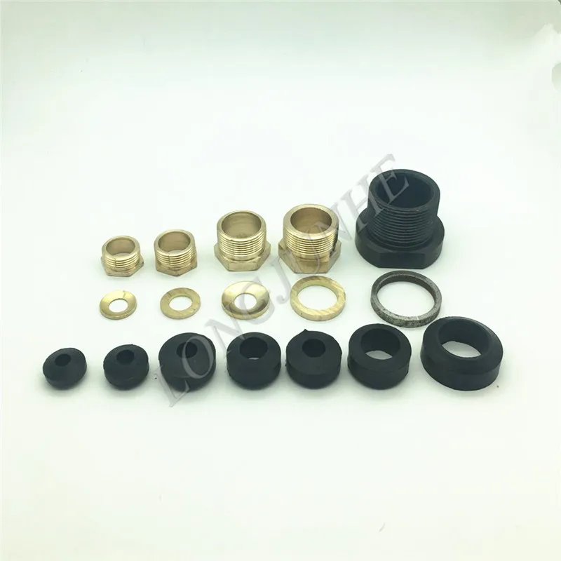

1 Set Submerged Pump Power Line Sealing Element Rubber Seal Ring+ Copper /Iron Suit Pump Replacement Parts